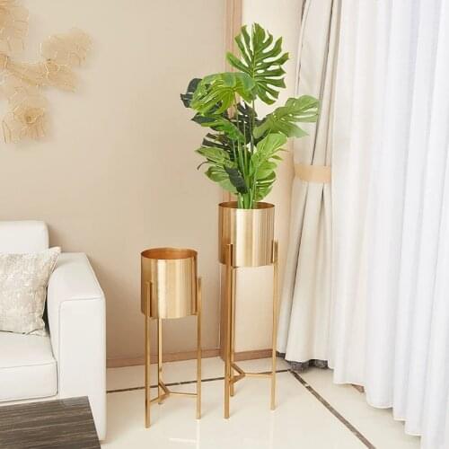 European Gold Large Vase Decoration Home Decorations Floor Simple Modern American Furniture Flower Pot Plant Pot
