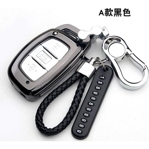 Car cover Car Key Case For Hyundai IX25 IX35 I20 I30 I40 hb20 Santa Fe Creta Solaris 2017 3 Buttons Key Shell Galvanized Alloy