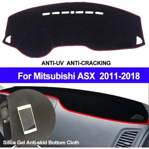 TAIJS Auto Car Dashboard Cover Silicone Non-Slip Dash Mat Carpet ANti-UV For Mitsubishi ASX RVR Outlander Sport 2011 - 2017 2018