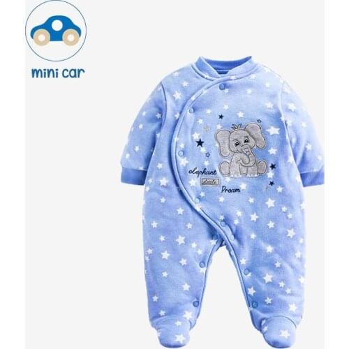 Minicar baby one-piece romper baby open file climbing clothes winter thick quilted out clothes cotton clothes