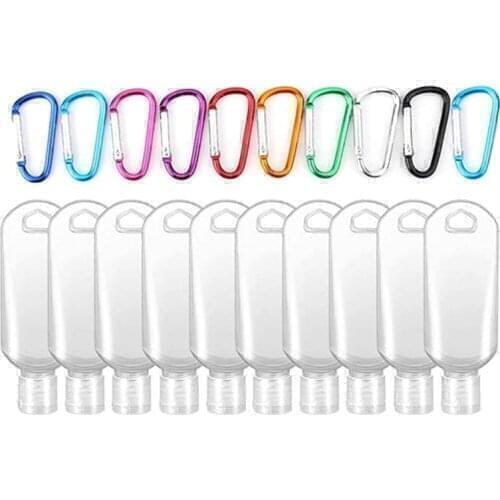 Portable 50ml Empty Squeeze Bottle with Keychain Hand Sanitizer Liquid Container 11UF