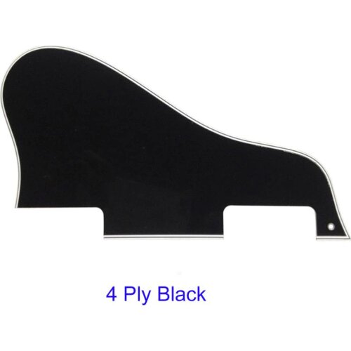 Pleroo Custom Guitar Parts for one hole Left Handed ES 335 Jazz Short Archtop Guitar Pickguard Scratch Plate, 4 ply Black