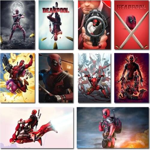 Marvel Movie Superhero Deadpool Interesting Art Posters and Mural Wall Pictures Home Living Room Decoration Canvas Painting
