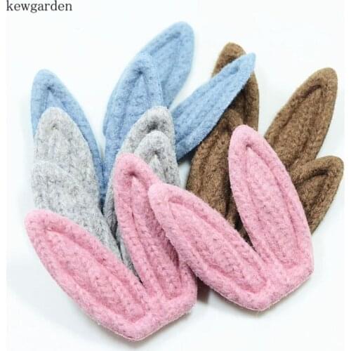 Kewgarden Yarn Embossing Rabbit Ears DIY Craft Supplies Handmade Hairband Material DIY Bowknot Accessories 20pcs/set