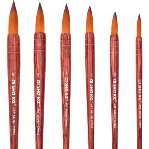 1Peice Watercolor Brush Wood Nylon Hair Paint Brush Artist Hand Painting Brushes Water Color Gouache Drawing Art Brush Supplies