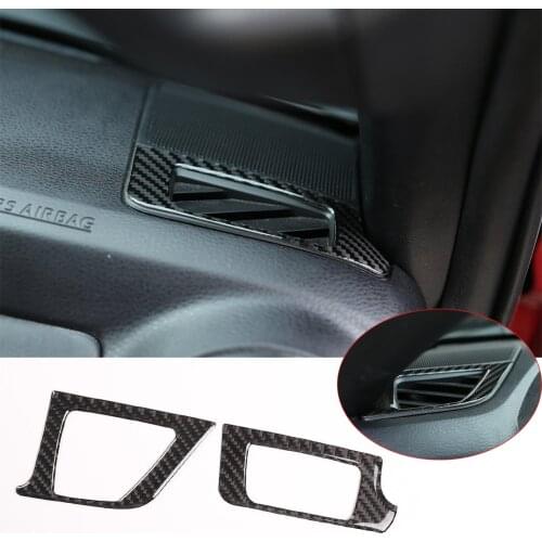 Soft Carbon Fiber Interior Dashboard Air Vent Outlet Decorative Trim Cover Kit For Toyota Tacoma 2016-2020 Auto Accessories