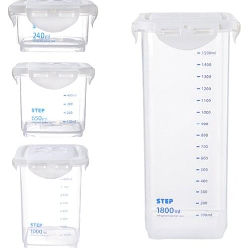 Grain storage box Multi-Scale Cylindrical Kitchen Sealed Can Whole Grain Plastic Storage Moisture Proof Tank Clear Organizers