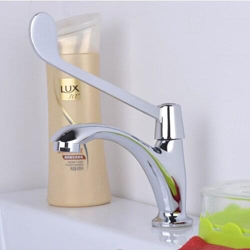 L15121 - Luxury Cold Water Brass Basin Faucet Chrome Finish Tap