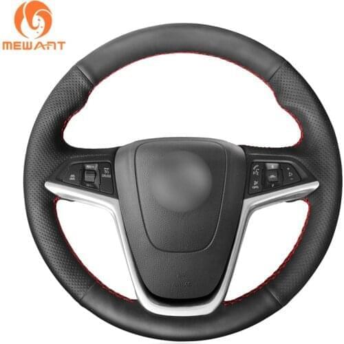 MEWANT Black Artificial Leather Steering Wheel Cover for Opel Astra J Mokka X Zafira C Insignia A CT Ampera I Cascada Meriva B