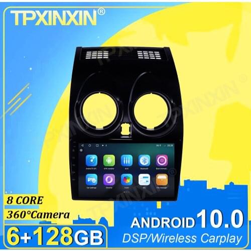 IPS Android 10 6+128G Carplay 360 Camera DSP For Nissan Qashqai 2006-2013 Multimedia Player Radio Tape Recorder Video Navi GPS