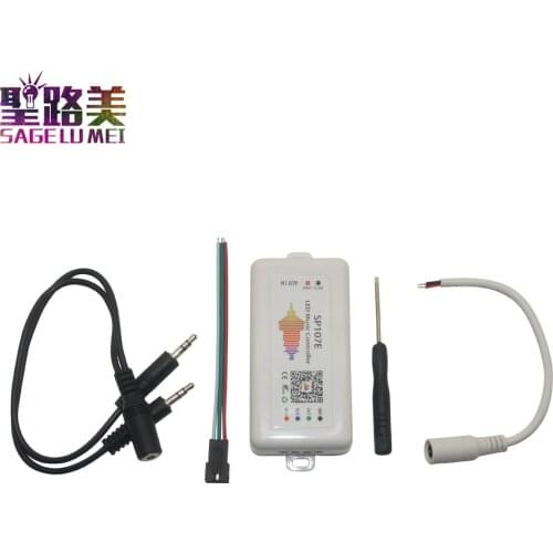 SP107E DC5-24V Bluetooth LED Music Controller RGB SPI LED Controller by phone APP for WS2812 SK6812 APA102 LPD8806 strip lights