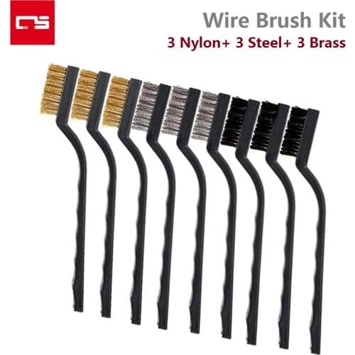Cleaning Brush Set Stainless Steel Brass Wire Brushes for Houseold Car Metal Rust Remover Cleaning Tools Nylon Toothbrush Kit
