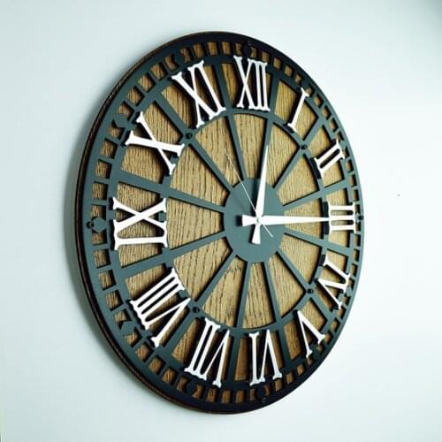 Kayra clock Rustic Roman Silver (50CM) Wall clock