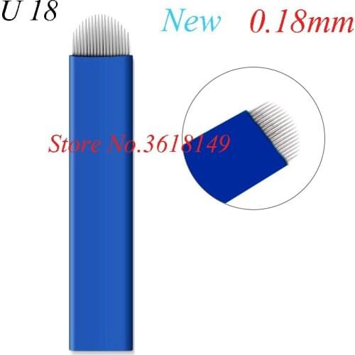 New Arrival 0.18mm U Shape18 Pin Tattoo Needles Permanent Makeup Lamina Tebori Eyebrow Embroidery Blade Microblading Manual Pen