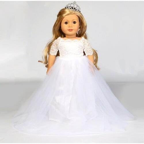 New Wedding dress Fit for 18 inch American Girl Doll and Doll accessories Children best Gift. (Shoes are not included)