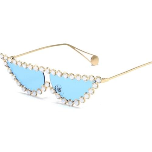 New Diamond Sunglasses European and American Glasses Personalized Cat Eye Sunglasses Womens Bicycle Cycling Sunglasses