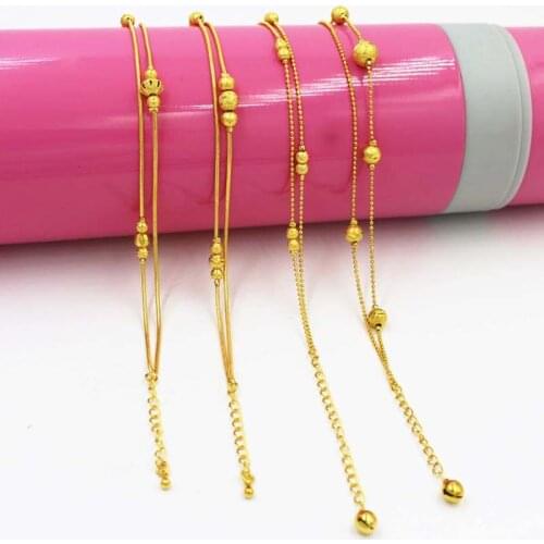 Pure Gold Color Anklets for Women Foot Accessorie Summer Beach Barefoot Sandals Bracelet ankle on the leg Female Ankle