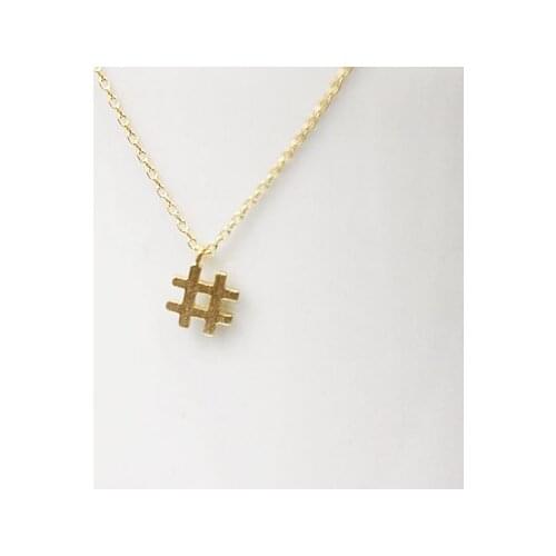 10PCS Tiny Symbol # Hashtag Necklace Simple Musical Sharp Note Necklace Typography Stamped Initial Letter Sign Number Necklaces