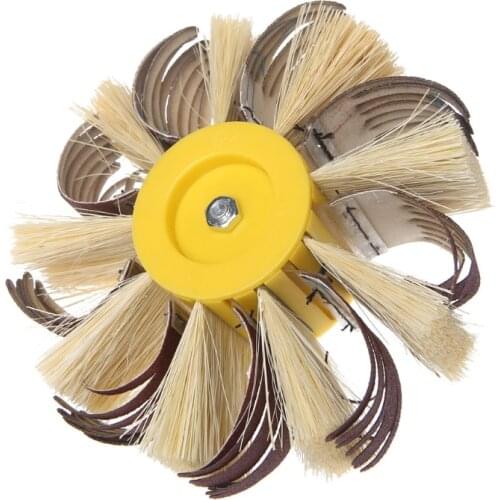 Shaft Mounted Sisal Emery Cloth Bristle Grinding Buffing Brush Polishing Wheel For Primers Sanding Wood -M18