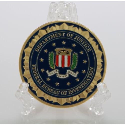 Spot U.S. Department of Justice painted gold-plated commemorative coin Badge Collection Coin Home Decoration
