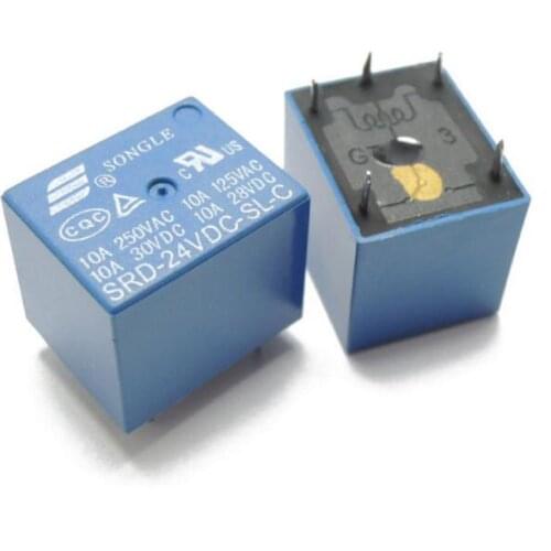 HOT NEW 24V relay SRD-24VDC-SL-C SRD24VDCSLC SRD-24VDC 24VDC DC24V 24V 10A 250VAC SONGLE DIP5