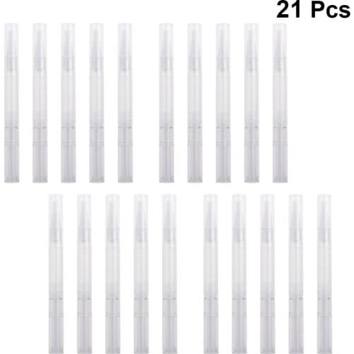 6/10/21Pcs Transparent Empty Nail Oil Twist Pen Cosmetics Container Lip Gloss Applicators Liquid Tube Nail Polish(NO.1, 3ml)