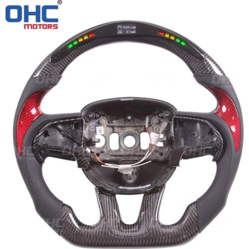 Carbon Fiber LED Steering Wheel compatible for Charger Challenger SRT Hellcat Durango