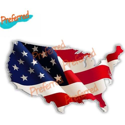 SZWL USA United States of America American US Map Flag Decal Motocross Racing Laptop Helmet Trunk Wall Vinyl Car Sticker