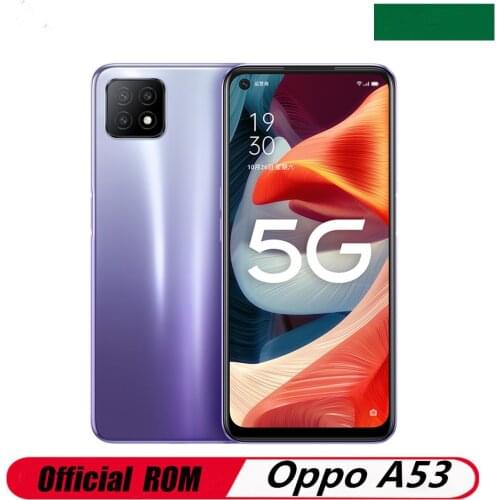 In Stock Oppo A53 5G Cell Phone Android 10.0 33W Fast Charger 16.0MP Dimensity 720 Fingerprint 6GB RAM 128GB ROM 6.5" 90HZ OTA