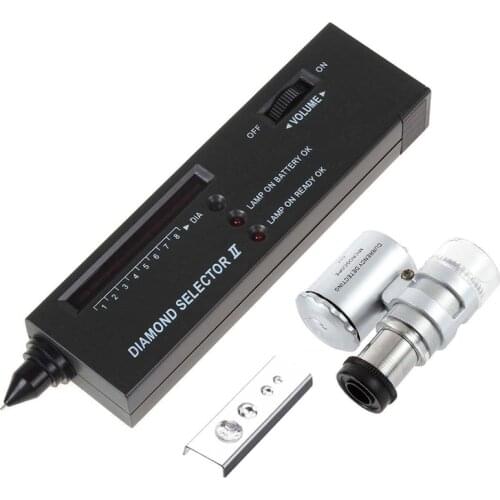 Jeweler Diamond Tool Kit : Portable Diamond Tester - 60X Illuminated Loupe