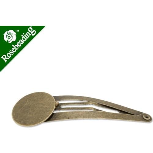 Antique Bronze Plated Bobby Pin With 20mm flat bezel,sold 20pcs per