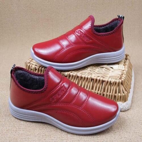 Womens Snow Boots Winter Shoes Slip on Couple Warm Plush Soft Heels Ladies Sewing Cuasual Comfortable Vulcanized Flat Casual