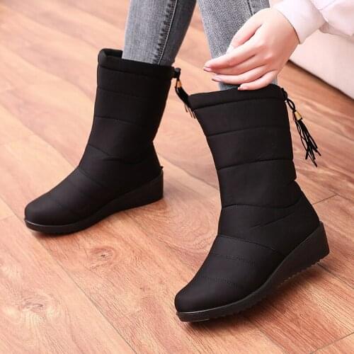 Winter Boots Women Shoes Fur Plush Warm Snow Boots Womens Casual Shoes Comfort Boots Female Waterproof Ladies Shoes Plus Size