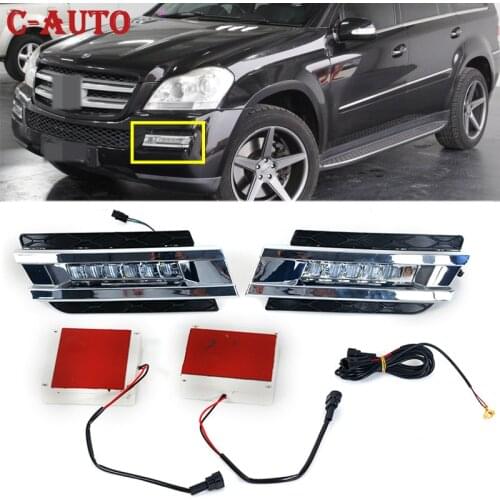 1Pair Left Right Side Car LED Daytime Light For Mercedes Benz W164 GL350 GL400 GL450 GL500 2006 2007 2008 2009 Car-styling