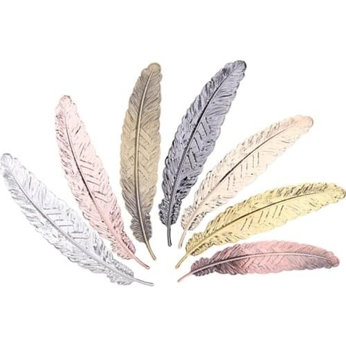 1Pc Retro Feather Metal Bookmark Beautiful Cool Book Page Mark Student Stationery School Office Supplies Gift