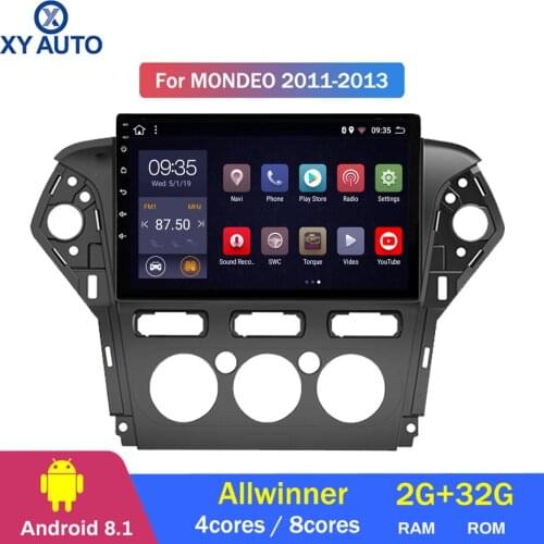 10.1 inch 2.5D IPS HD multi-touch screen Android8.1 2G RAM 32G ROM NAVI for Ford Mondeo 2011-2013 MC with Bluetooth USB WIFI SWC