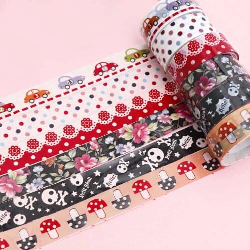 10pc/lot Mini Color Tape Cartoon Sticker DIY Decorative Cute Romantic Masking Tape Sticker Nail art Accessories