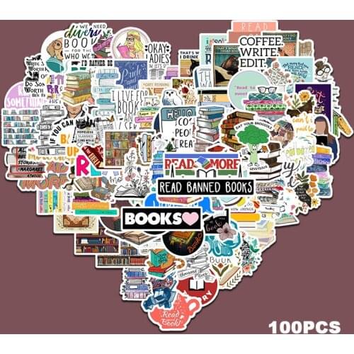 100pcs Develop the habit of reading in English Stickers For 2021 Travel Case Laptop Skateboard Luggage Decals Graffiti Sticker