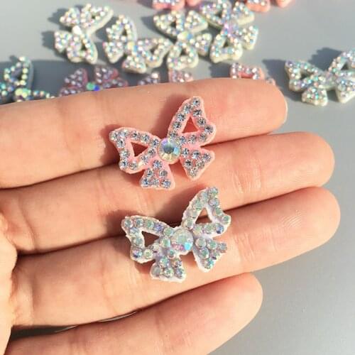 20pcs Cute bow Patch Rhinestone Applique Sew on Patch for Clothing Dress Diy Patches beaded applique sweater applique