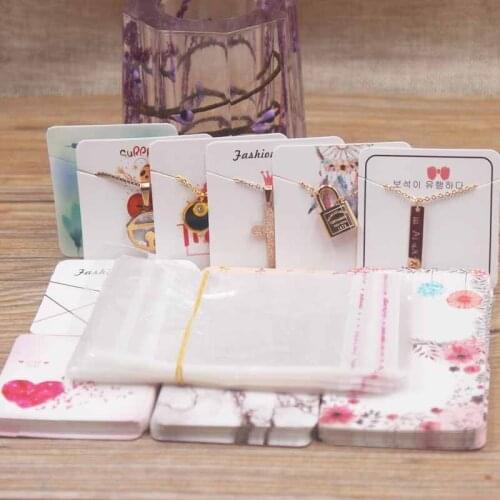 24designs Fashion Jewelry Display Necklace charms package card heart/ flower /marble style pendant displaycard100pc+100oppbag