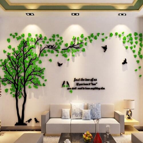 Large Size Tree Acrylic Decorative Wall Sticker Diy Art Tv Background Wall Poster Home Decor Bedroom Living Room Wall Sticker L