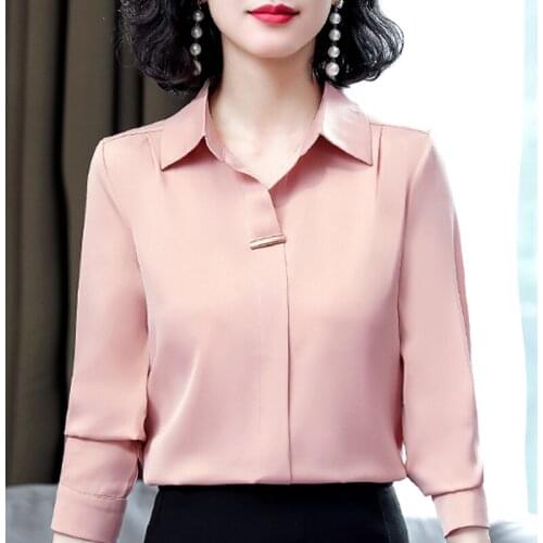 Blouse Women Blusas Mujer De Moda 2021 Long Sleeve Chiffon Blouse Shirt Tops Women Turn Down Collar Office Blouse Blusa E140