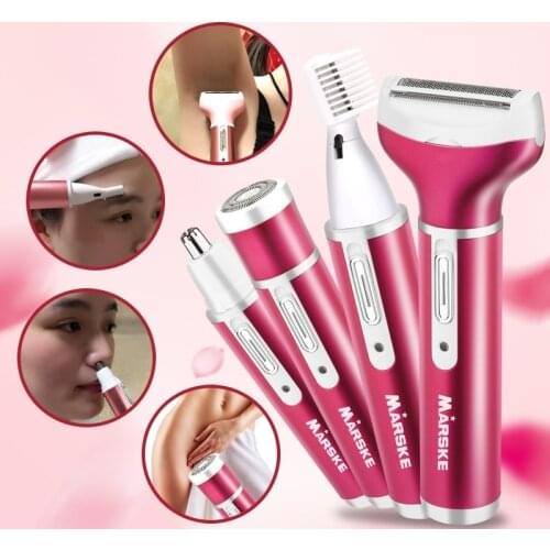 New 4 In 1 Women Hair Removal Shaver Female Shaving Machine Electric Trimmer Razor for Eyebrow Face Underarm Bikini Nose hair
