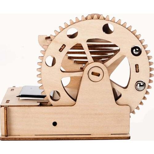 Wooden Solar Track Ball DIY 3D Wooden Race Run Maze Puzzle Building Kits Toys 63HE