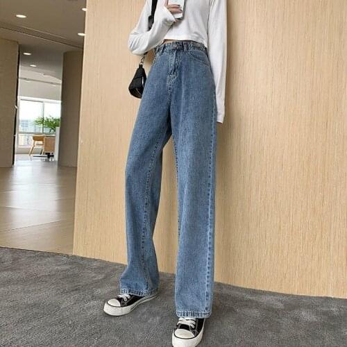 Wide Leg Denim Pants Vintage High Waist Jeans for Women Casual Bottom Streetwear Fashion Clothes