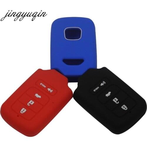 Jingyuqin 30pcs/lot 4 Button Silicone Key fob Cover for Honda for Accord Civic Pilot CRV HRV EX EXL Remote keyless Case Protect