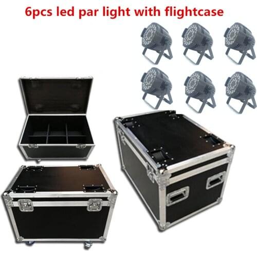 Flight Case with 6pcs 24x18W led par light rgbwa uv 6in1 dj equipment disco stage effects LED wash light RGBW 4in1 par light