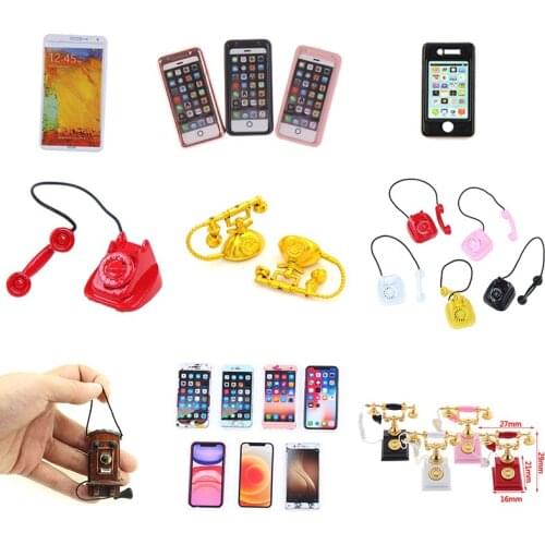 1:12 Scale Dollhouse Miniature Accessories Antique Style Wall Telephone Dolls House Furniture Kit