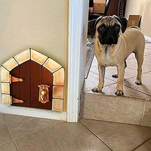 Mini Fairy Tale Durable Door Courtyard Decoration Exquisite Wooden Hand-carved Door Handles Fairy Tale Gate