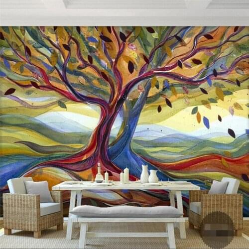 Wellyu Wallpaper Mural Wall Sticker Cute Dream Fantastic Multicolored Tree papel de parede wallpaper for walls 3 d3d